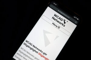 WCAG Networks webbplats i mobil.