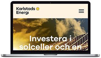 Karlstads Energi webbplats skärmbild.