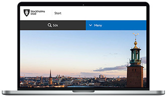 Stockholm stads webbplats skärmbild.